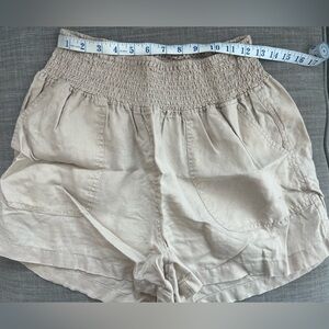 Quince High Waist Maternity Linen Shorts